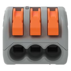 Wago Verbindungsklemme 222 222-413, 3-Leiter, 0,08-4mm2, 400V, 32A, Grau... WAGO-222-413 4017332955676 (Abb. 1)