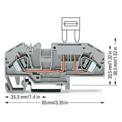 Wago Sicherungsklemme 282-696, 400V 25A, Polyamid, Grau... WAGO-282-696 4050821234517 (Abb. 1)