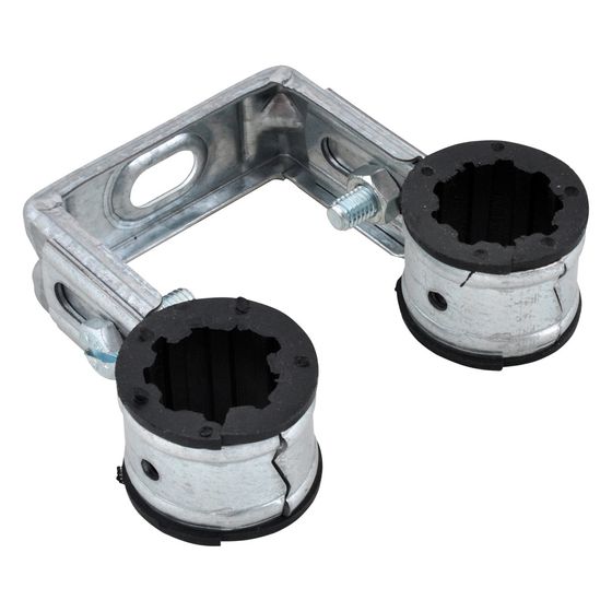 Walraven Rohrschelle Duplo, Doppelschellen für Rohrdurchmesser 28mm DIN 4109 EPDM, sendzimirverzinkt, Schwarz
