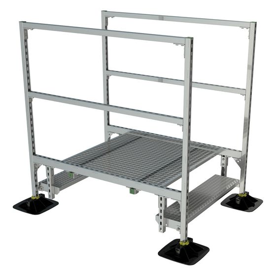 Walraven Yeti Übergang 335, mit 1000x1000mm Plattformgitter, 2x Stufen, 4x Montagefuß und Matten, BUP