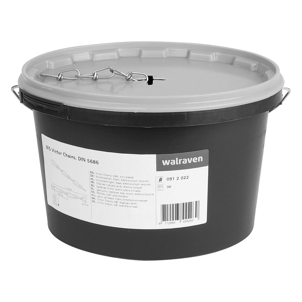 Walraven Knotenkette DIN5686, 28x5,0mm Länge 30m im Eimer Stärke 2,0mm, elektrolytisc... WALRAVEN-0912022 8712993541515 (Abb. 2)