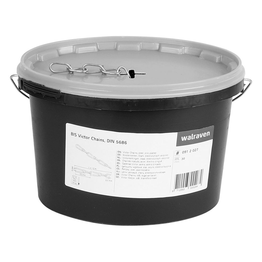 Walraven Knotenkette DIN5686, 35x6,0mm Länge 30m im Eimer Stärke 2,5mm, elektrolytisc... WALRAVEN-0912027 8712993541539 (Abb. 2)