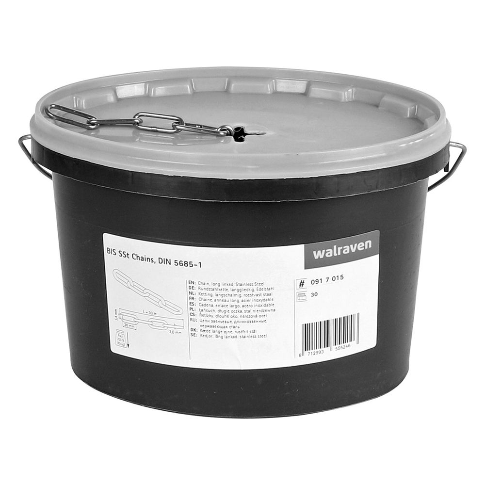 Walraven Kette DIN5685 26x5,4mm Gesamtlänge 30m Stärke 3mm, Edelstahl V2A... WALRAVEN-0917015 8712993541560 (Abb. 2)