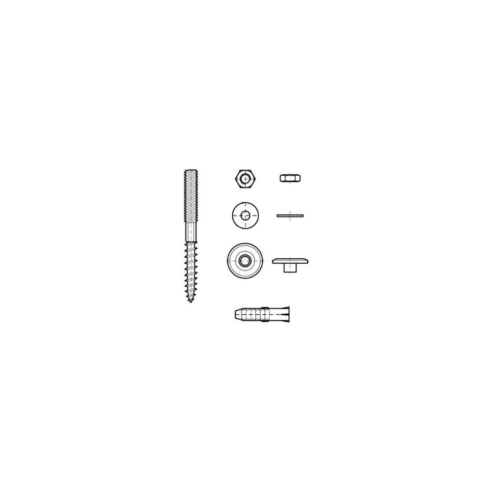 Walraven Befestigungssatz für Waschtisch 10-teilig, inkl. Stockschrauben M10x140mm un... WALRAVEN-0657850 8712993324217 (Abb. 3)