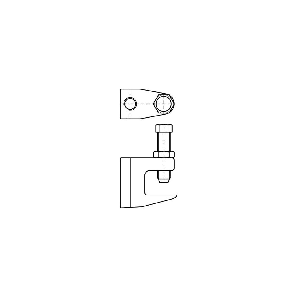 Walraven Trägerklammer Modell C, Dicke bis 23mm, Schraube M10 Durchgangsgewinde M8, G... WALRAVEN-6003008 8712993007028 (Abb. 5)
