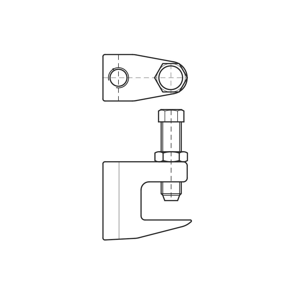 Walraven Trägerklammer Modell C, Dicke bis 16mm, Schraube M10 Durchgangsloch 9mm, Ede... WALRAVEN-6007408 8719942059763 (Abb. 3)