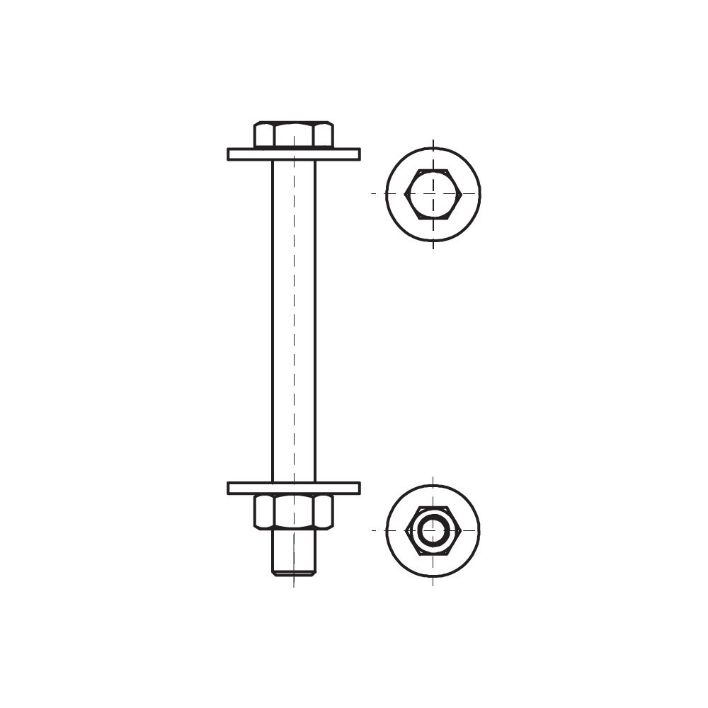Walraven Maxx Verschraubungsset 3-teilig M16x140mm Stahl 8.8... WALRAVEN-614581614 8712993147496 (Abb. 3)