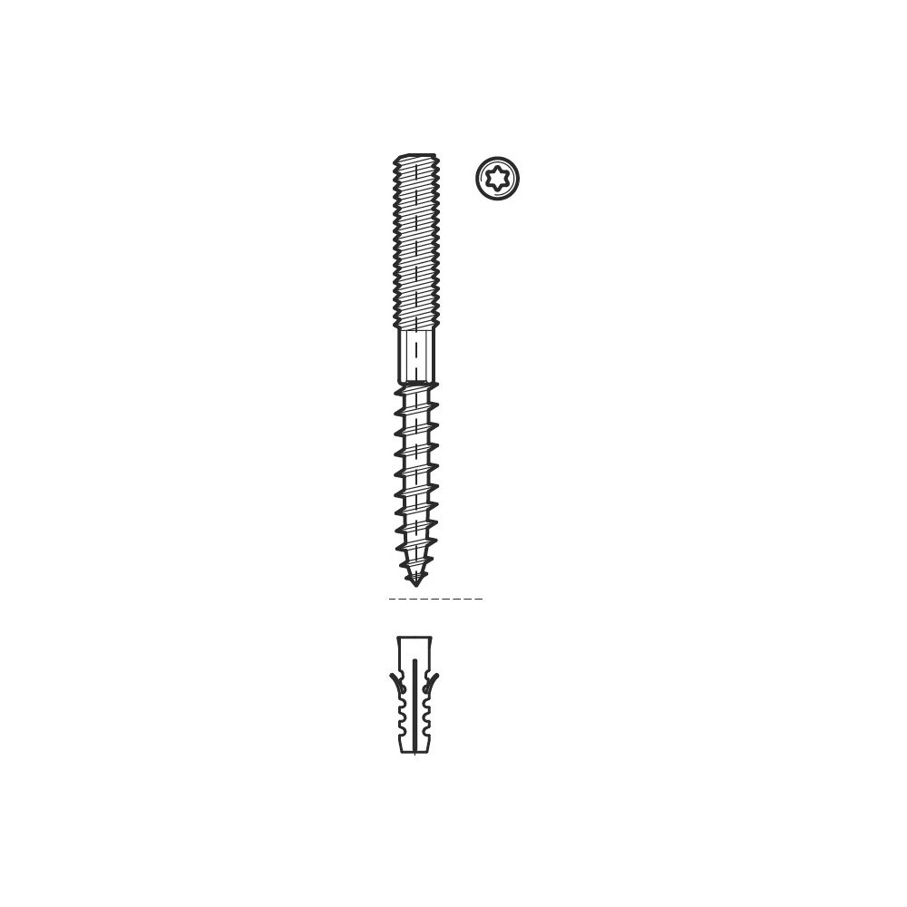Walraven Stockschraube BUP, M10x200mm mit Sechskant SW8 und Sechsrund T25... WALRAVEN-62681020 8712993857265 (Abb. 4)