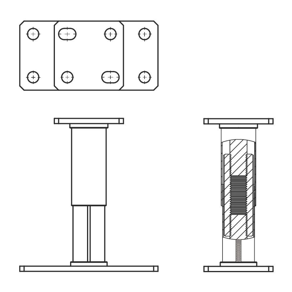 Walraven Strut Montagesockel verstellbar, Höhe 135-200mm, galvanisch verzinkt... WALRAVEN-66583810 8719942006132 (Abb. 3)