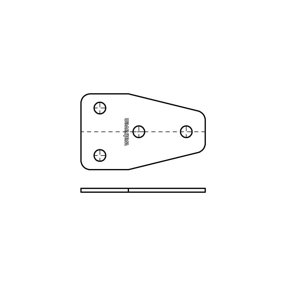 Walraven Strut Schienenverbinder T flach, 131x80mm mit 4-Loch 12, Edelstahl 1.4404... WALRAVEN-66587301 8719942028646 (Abb. 3)