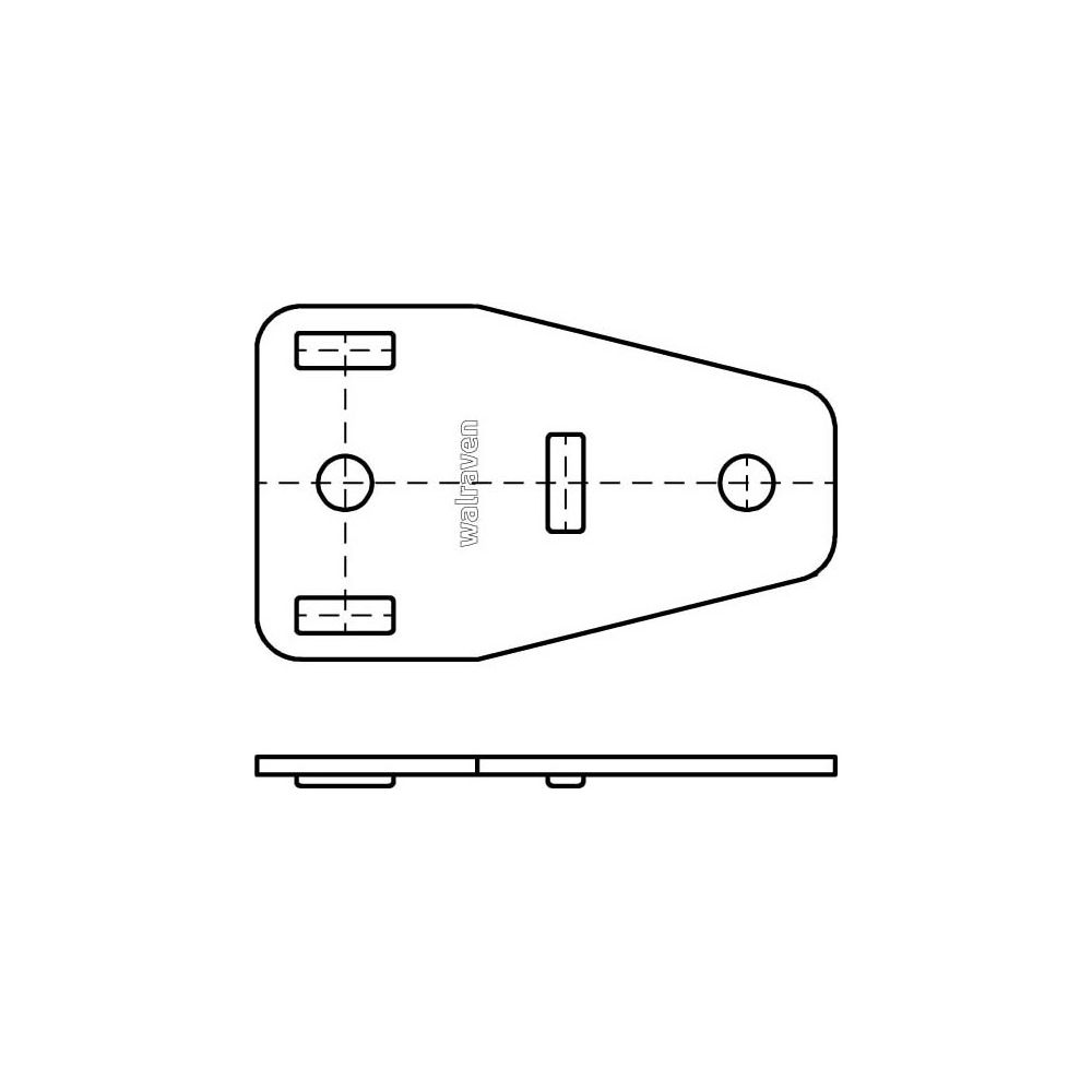 Walraven Strut Schienenverbinder T flach, 131x80mm für T-Konstruktionen, BUP Stahl... WALRAVEN-66588301 8712993196296 (Abb. 3)