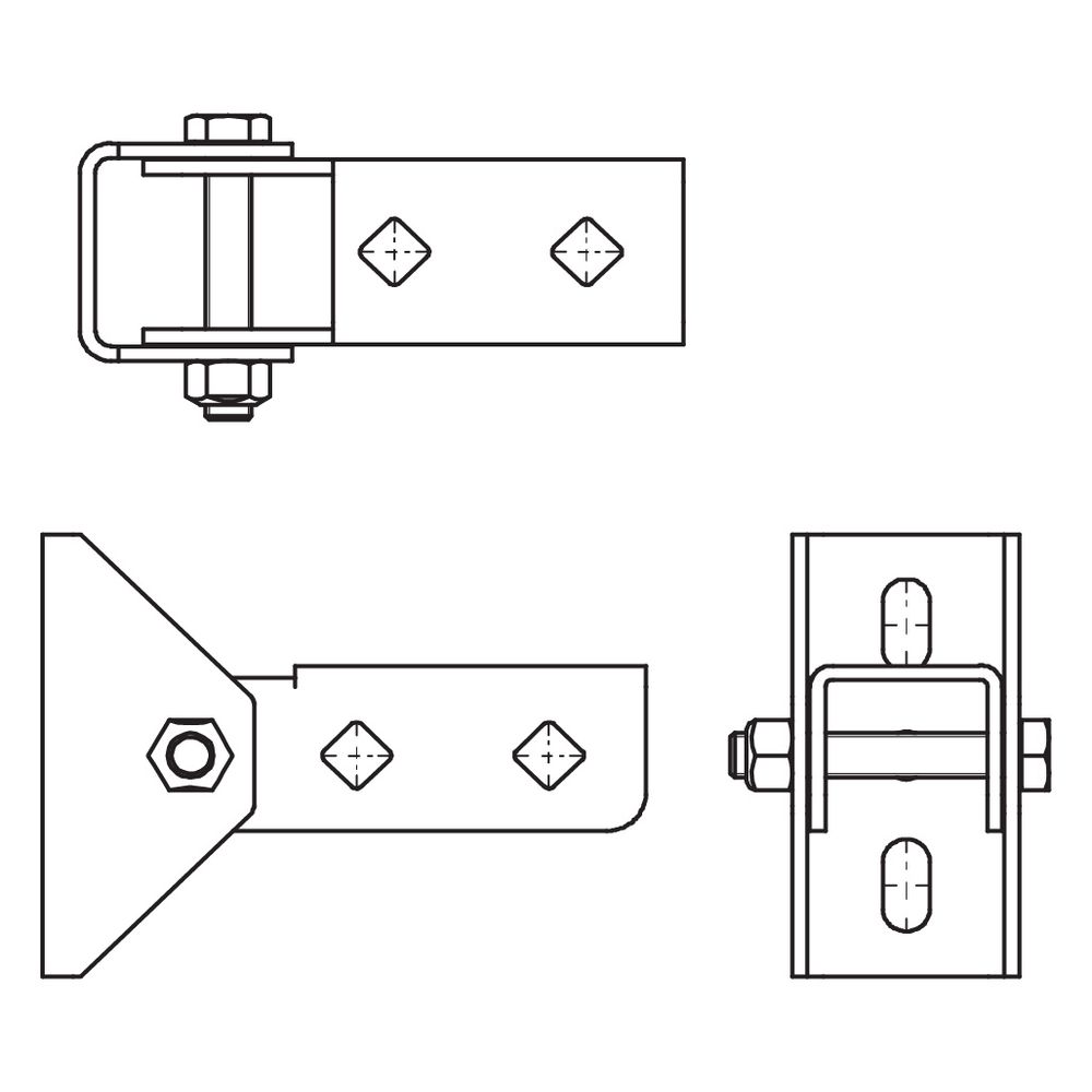 Walraven Strut Gelenkhalter BUP, Grundplatte mit gelenkigem U-Profil, Stahl... WALRAVEN-66588814 8712993967124 (Abb. 3)