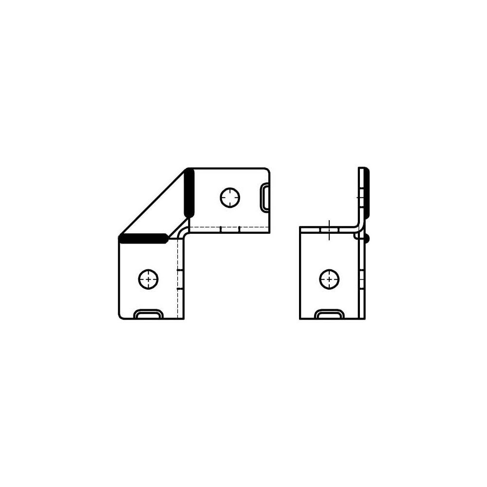 Walraven Strut Schienenverbinder 2D 90 Grad, 105x105x45mm 2x2-Loch 13mm, BUP Stahl... WALRAVEN-66598914 8712993181490 (Abb. 3)