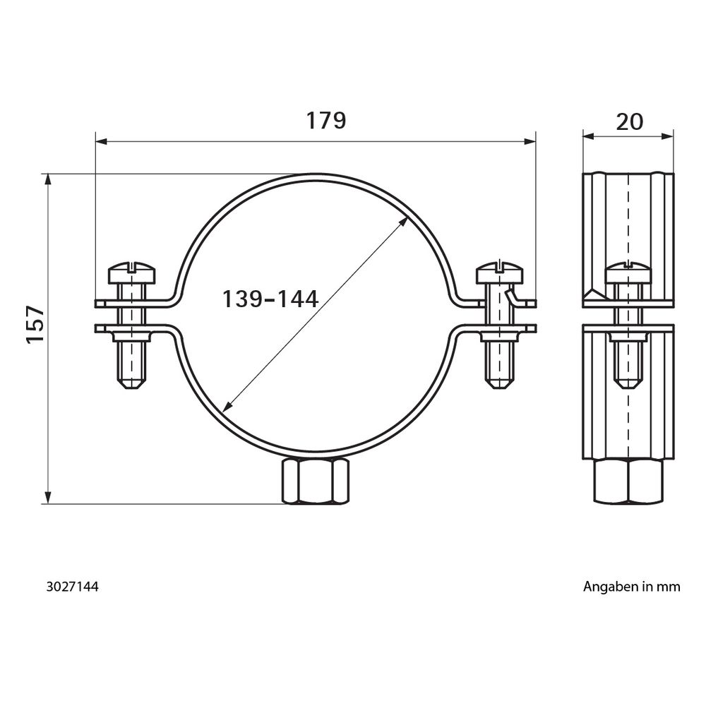 Walraven Bifix Rohrschelle 300, 139-144mm M10, Zweischraubenschelle ohne Einlage, Ede... WALRAVEN-3027144 8712993326686 (Abb. 5)