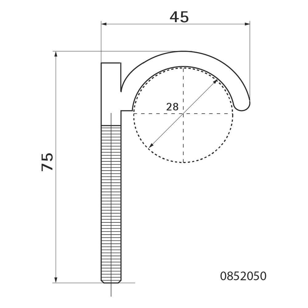 Walraven Dübelhaken einfach 45x8mm, Breite 75mm für Rohrdurchmesser bis 28mm, PA, Grü... WALRAVEN-0852050 8712993063390 (Abb. 4)