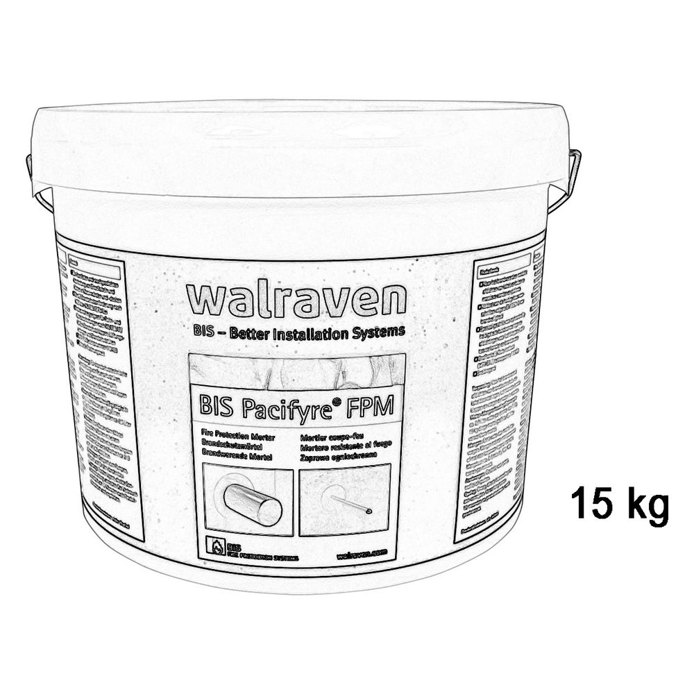 Walraven Pacifyre Brandschutzmörtel FPM, Mörtelpulver A1/MG III, 15kg... WALRAVEN-2180015300 8712993892822 (Abb. 4)