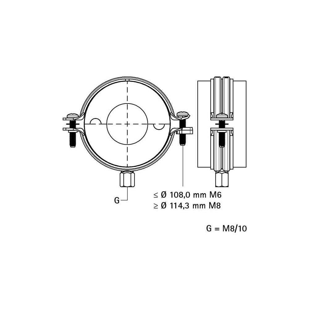 Walraven Bisofix Kälteschelle E19, Gewinde M8/M10, -45 bis 105 Grad C, für Rohrdurchm... WALRAVEN-2211114 8712993417636 (Abb. 4)