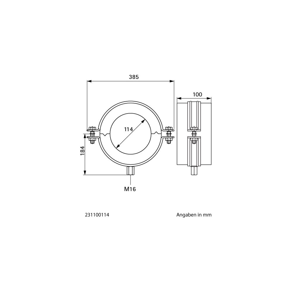 Walraven Bisofix Kälteschelle MW, Gewinde M16 Dämmschichtdicke 100mm, für Rohrdurch... WALRAVEN-231100114 8719942989244 (Abb. 4)