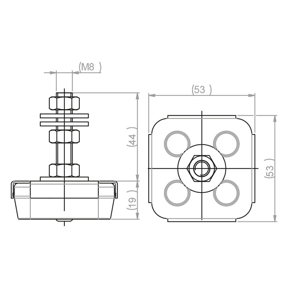 Walraven VibraTek Stahlfederdämpfer MS-1, Gewinde M8 max. 50N, 70x106x71,5mm... WALRAVEN-2800300050 8719942045339 (Abb. 4)
