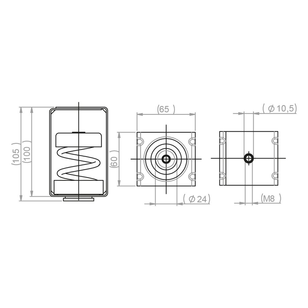 Walraven VibraTek Stahlfederhänger HS-1, Gewinde M8 max. 500N, 60x65x105mm... WALRAVEN-2800600500 8719942046008 (Abb. 4)