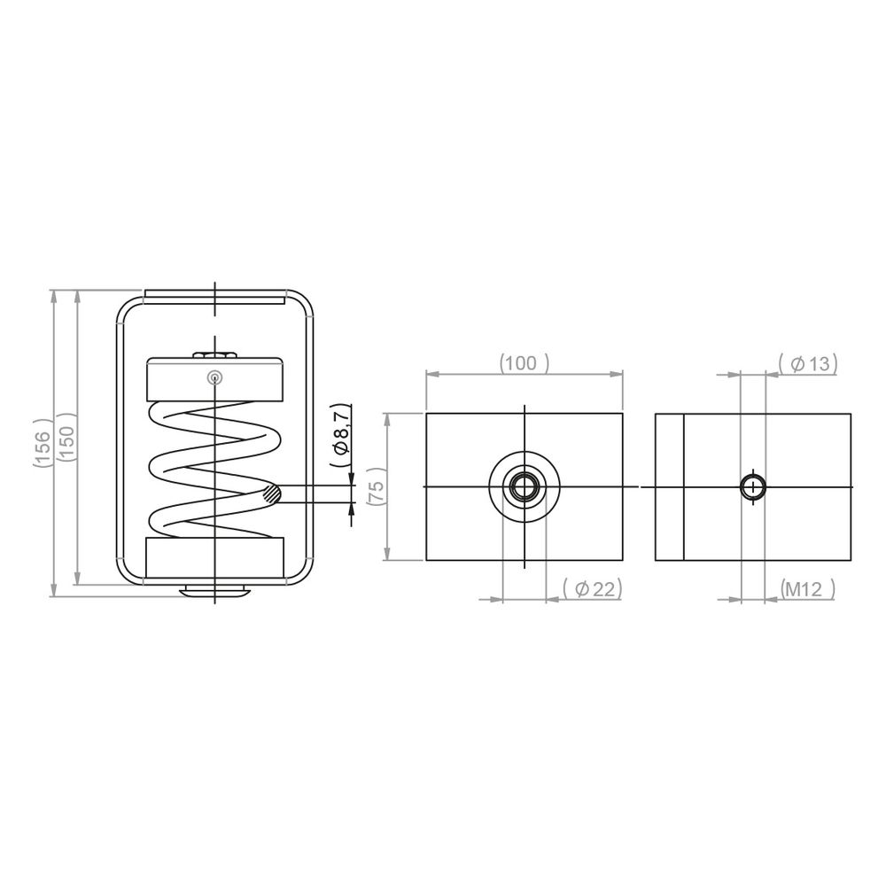 Walraven VibraTek Stahlfederhänger HS-1X, Gewinde M12 max. 6000N, 75x100x156mm... WALRAVEN-2800706000 8719942046305 (Abb. 4)