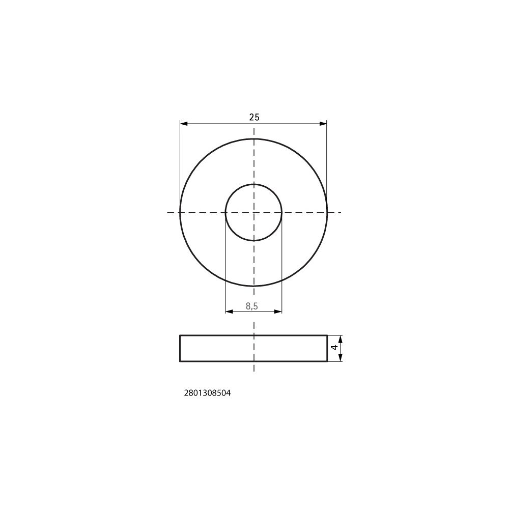 Walraven VibraTek Unterlegscheibe SA-W 25x4mm, Innendurchmesser 8,5mm, EPDM... WALRAVEN-2801308504 8719942046596 (Abb. 4)