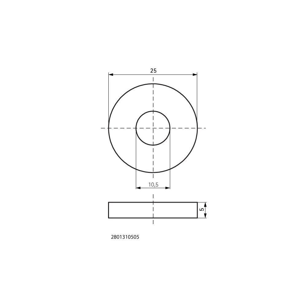 Walraven VibraTek Unterlegscheibe SA-W 25x5mm, Innendurchmesser 10,5mm, EPDM... WALRAVEN-2801310505 8719942046640 (Abb. 4)