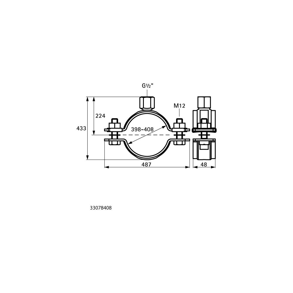 Walraven Schwerlastschelle HD500 1/2", BUP 398-408mm Zweischraubenschelle... WALRAVEN-33078408 8712993980161 (Abb. 4)
