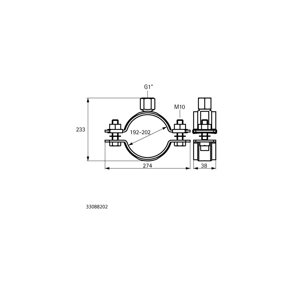 Walraven Schwerlastschelle HD500 1", BUP 192-202mm Zweischraubenschelle... WALRAVEN-33088202 8719942022873 (Abb. 4)