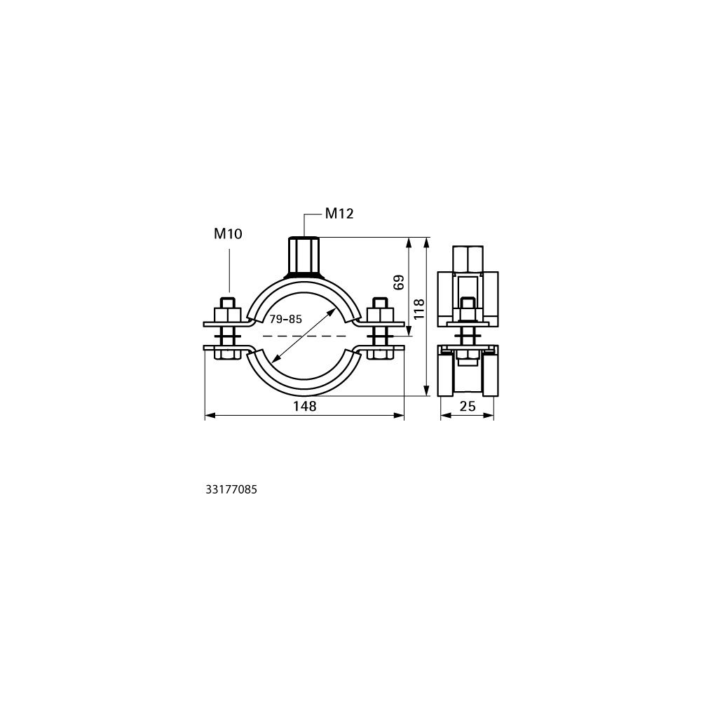 Walraven Schwerlastschelle HD1501 M12, 79-85mm Zweischraubenschelle, Edelstahl, EPDM... WALRAVEN-33177085 8719942031684 (Abb. 4)