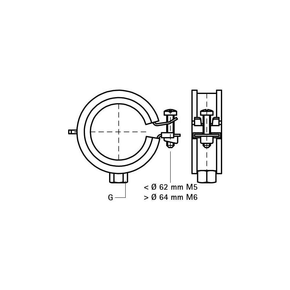 Walraven Rohrschelle KSB1 M8, Rohraußendurchmesser 25-28mm Einschraubenschelle, EPDM,... WALRAVEN-3363028 8712993077212 (Abb. 6)