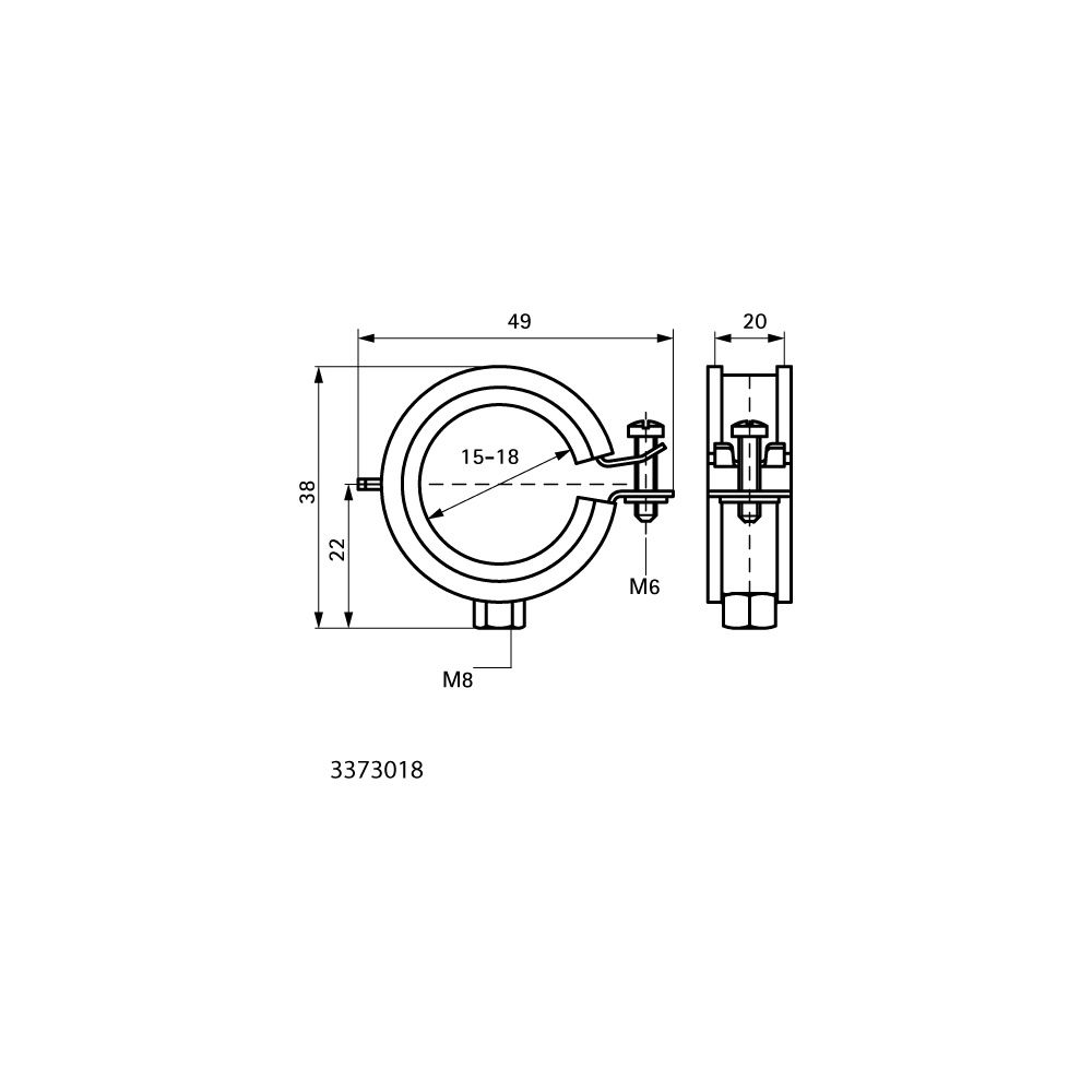 Walraven Bismat Rohrschelle Flash, 15-18mm M8 mit Schnellverschluss, EPDM, Stahl elek... WALRAVEN-3373018 8712993362059 (Abb. 4)