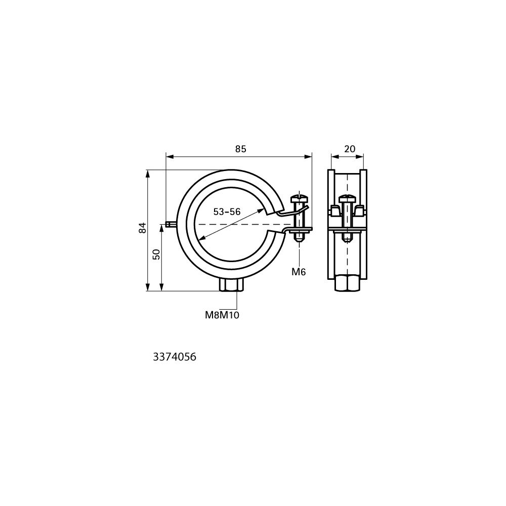 Walraven Bismat Rohrschelle Flash, 53-56mm M8/M10 mit Schnellverschluss, EPDM, Stahl ... WALRAVEN-3374056 8712993826735 (Abb. 4)