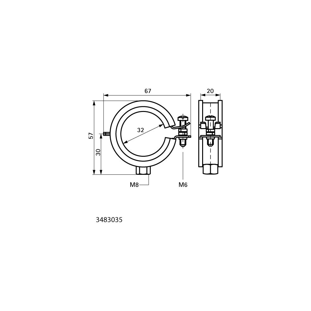 Walraven Bismat Rohrschelle 5000, 32mm M8 Fest- und Gleitschelle, EPDM, Stahl elektro... WALRAVEN-3483035 8712993072613 (Abb. 4)