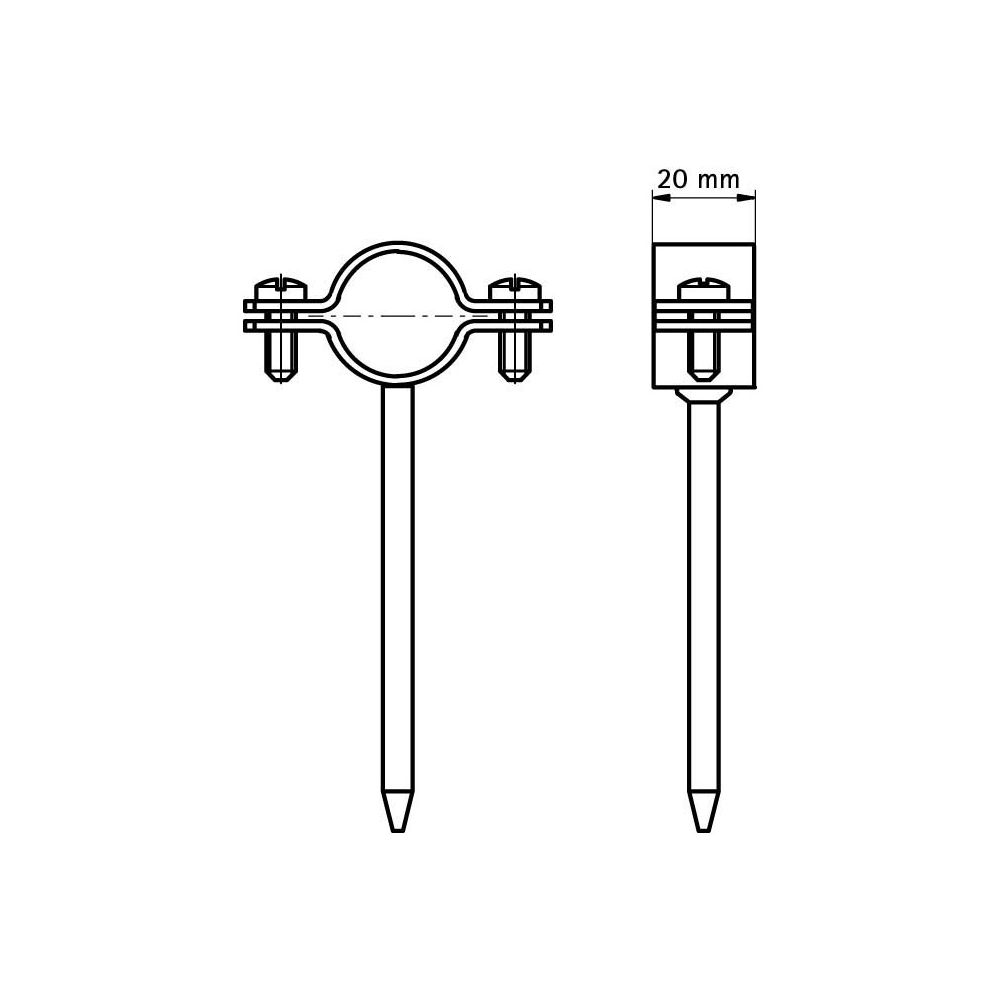 Walraven Stiftrohrschelle 100, mit Einschlagstift 100mm, für Kunststoffrohre DN 100, ... WALRAVEN-3862100 8712993363742 (Abb. 4)