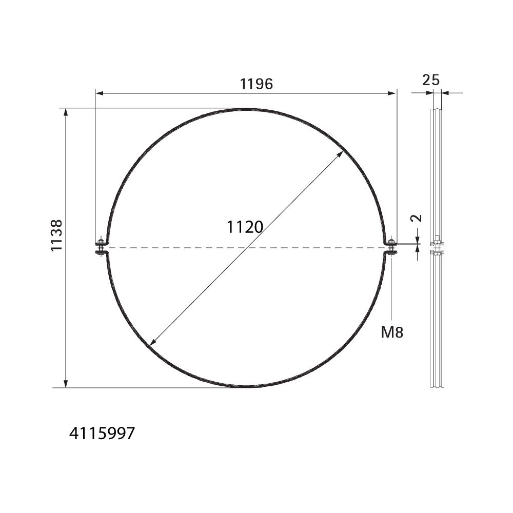 Walraven Aero Lüftungsschelle 1120mm ohne Gewinde, fixierte TPE-Schallschutzeinlage, ... WALRAVEN-4115997 8712993812417 (Abb. 4)