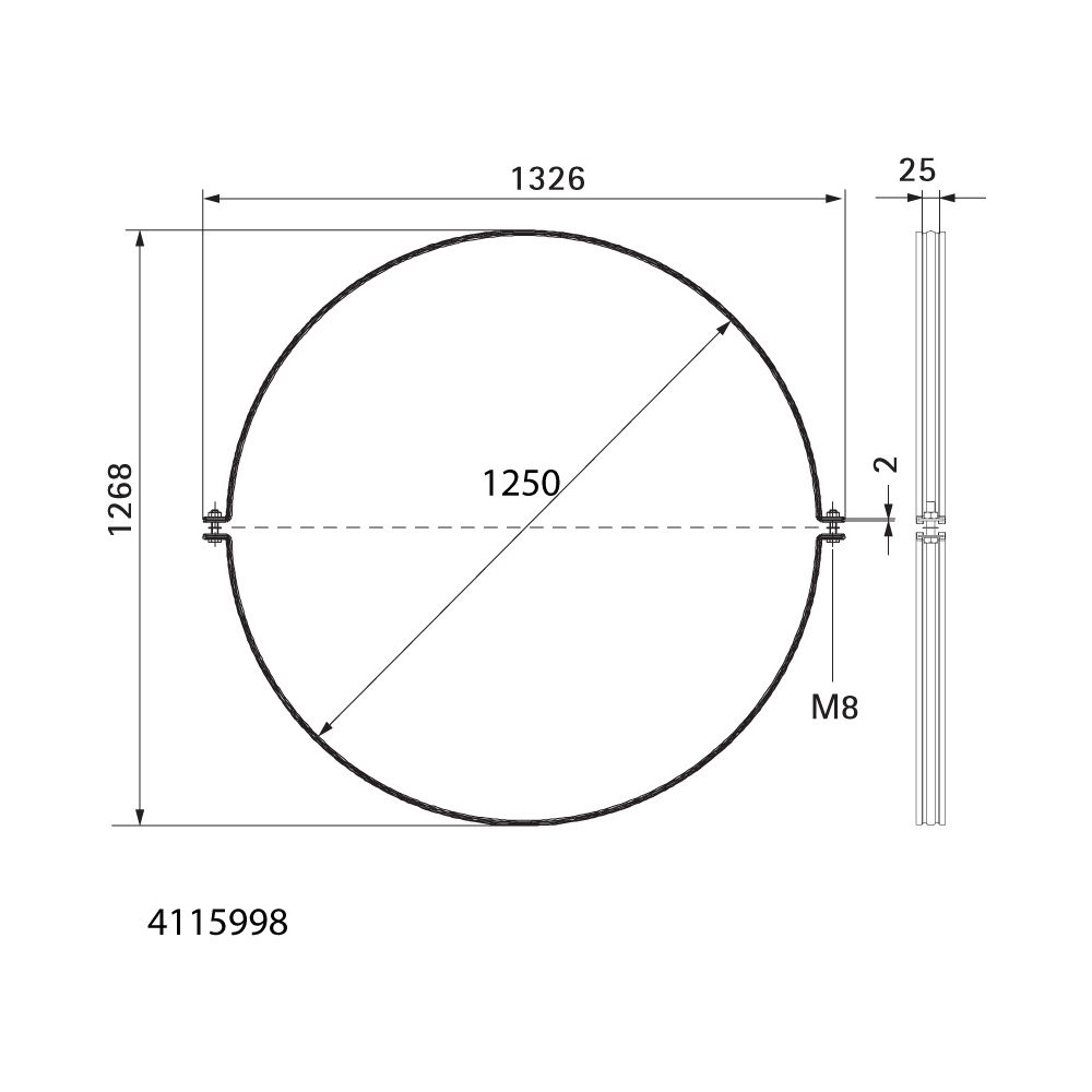 Walraven Aero Lüftungsschelle 1250mm ohne Gewinde, fixierte TPE-Schallschutzeinlage, ... WALRAVEN-4115998 8712993812431 (Abb. 4)