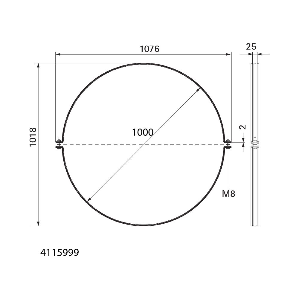 Walraven Aero Lüftungsschelle 1000mm ohne Gewinde, fixierte TPE-Schallschutzeinlage, ... WALRAVEN-4115999 8712993812455 (Abb. 4)