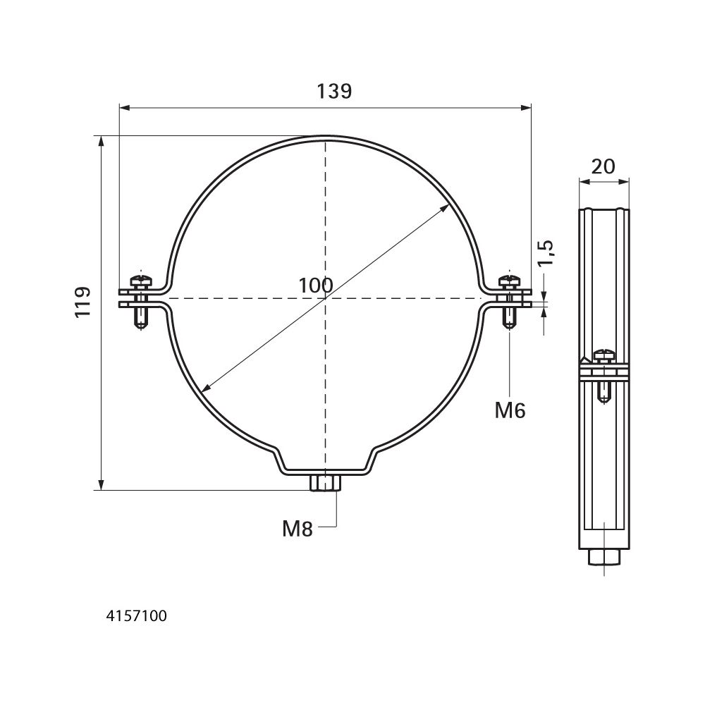 Walraven Bifix Rohrschelle 415, 100mm M8, Zweischraubenschelle für Kunststoffrohre, E... WALRAVEN-4157100 8712993272648 (Abb. 4)