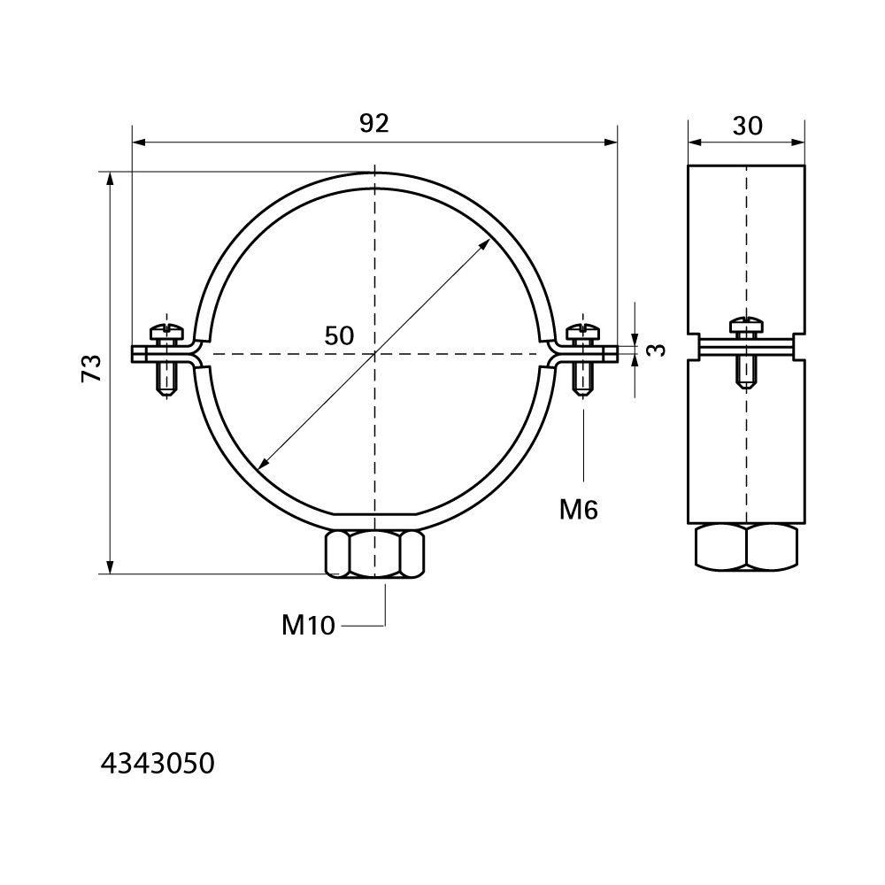Walraven Gleitschelle 434 M10 50mm, Rohrschelle für PE-Rohr, Stahl elektrolytisch ver... WALRAVEN-4343050 8712993005598 (Abb. 4)