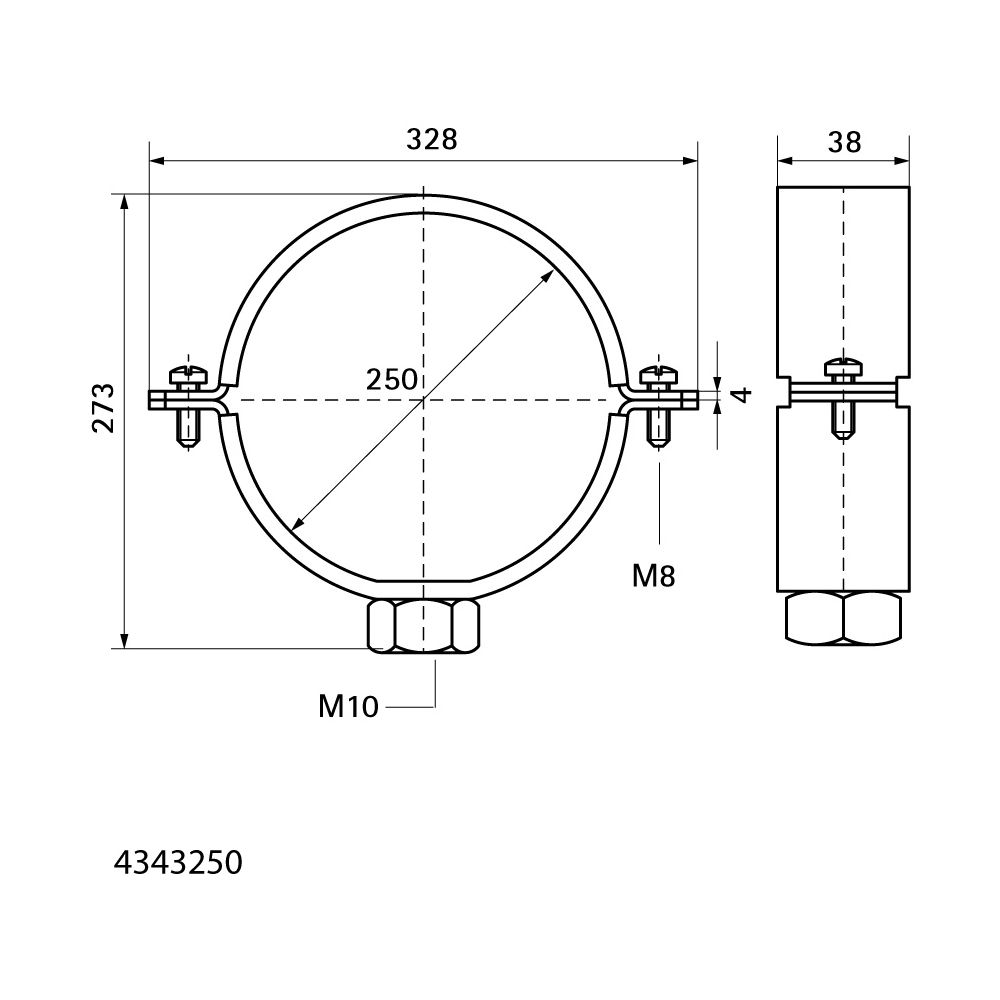 Walraven Gleitschelle 434 1" 250mm, Rohrschelle für PE-Rohr, Stahl elektrolytisch ver... WALRAVEN-4383250 8712993006175 (Abb. 4)