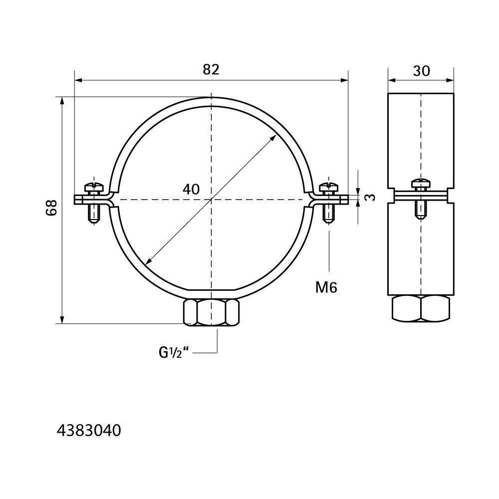 Walraven Gleitschelle 434 1/2" 40mm, Rohrschelle für PE-Rohr, Stahl elektrolytisch ve... WALRAVEN-4383040 8712993002382 (Abb. 4)
