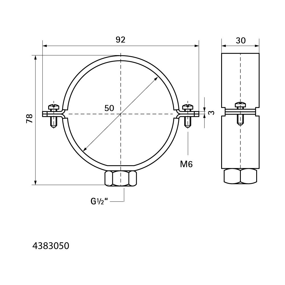 Walraven Gleitschelle 434 1/2" 50mm, Rohrschelle für PE-Rohr, Stahl elektrolytisch ve... WALRAVEN-4383050 8712993002405 (Abb. 4)