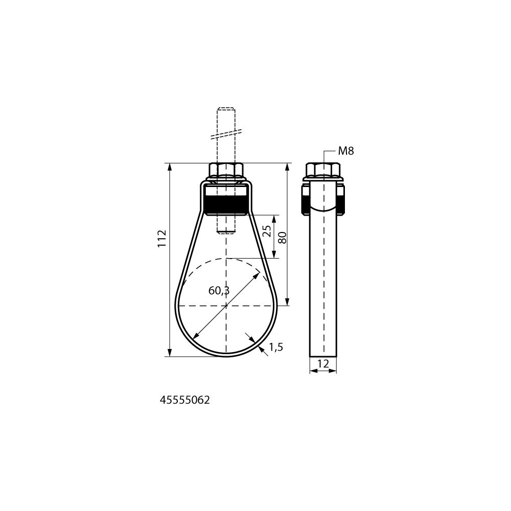 Walraven Sprinklerschlaufe VdS M8, für Rohrdurchmesser 60,3mm mit Flansch und Hutmut... WALRAVEN-45555062 8712993608560 (Abb. 4)