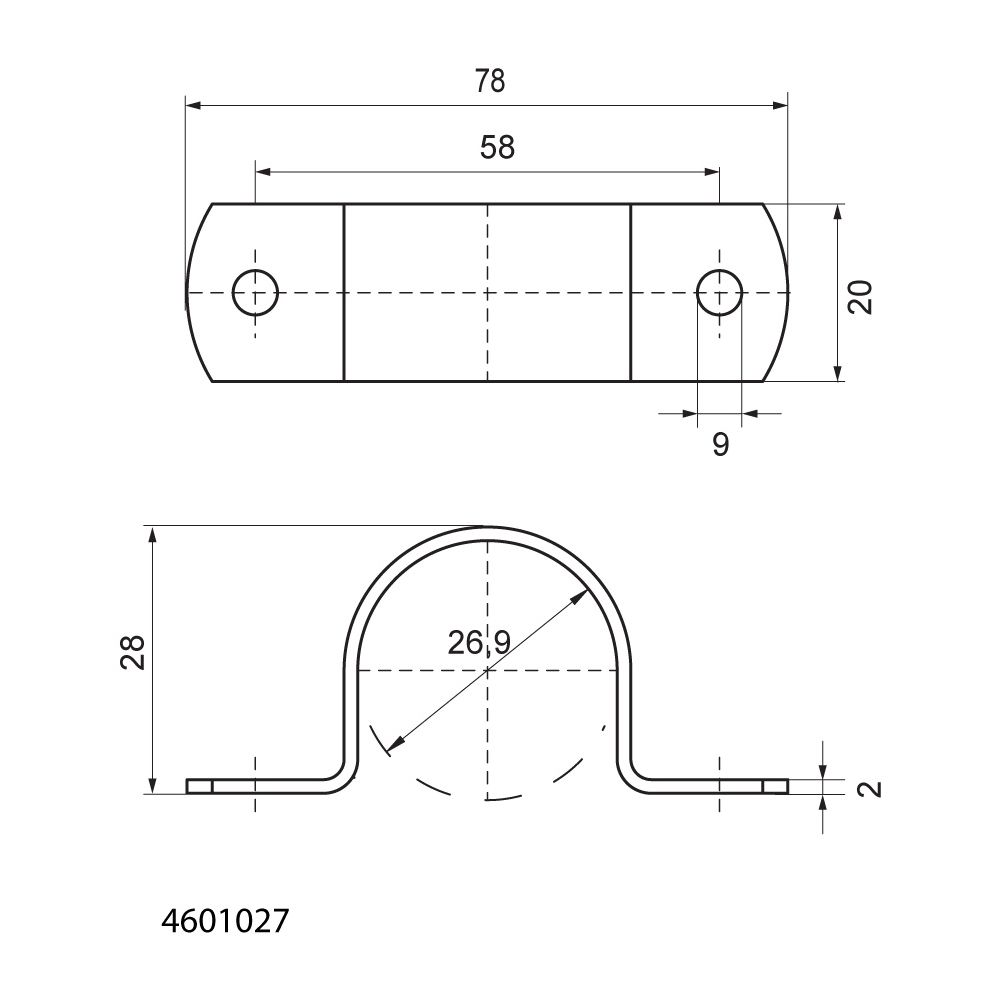 Walraven Rohrband 1-teilig, Durchmesser 26,9mm für Stahlrohr 3/4", feuerverzinkt... WALRAVEN-4601027 8712993273294 (Abb. 4)