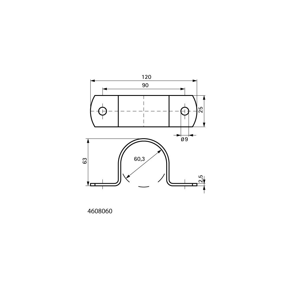Walraven Industrierohrband 60,3mm 2", 1-teilig für Stahlrohr DN 50, Stahl feuerverzin... WALRAVEN-4608060 8712993066674 (Abb. 4)