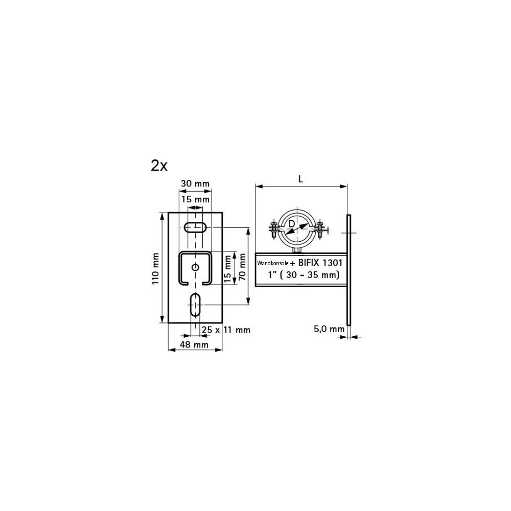Walraven Befestigungssatz, 1" für Gaszählerhalter, Konsolen 30x15mm, elektrolytisch v... WALRAVEN-4923135 8712993045822 (Abb. 4)