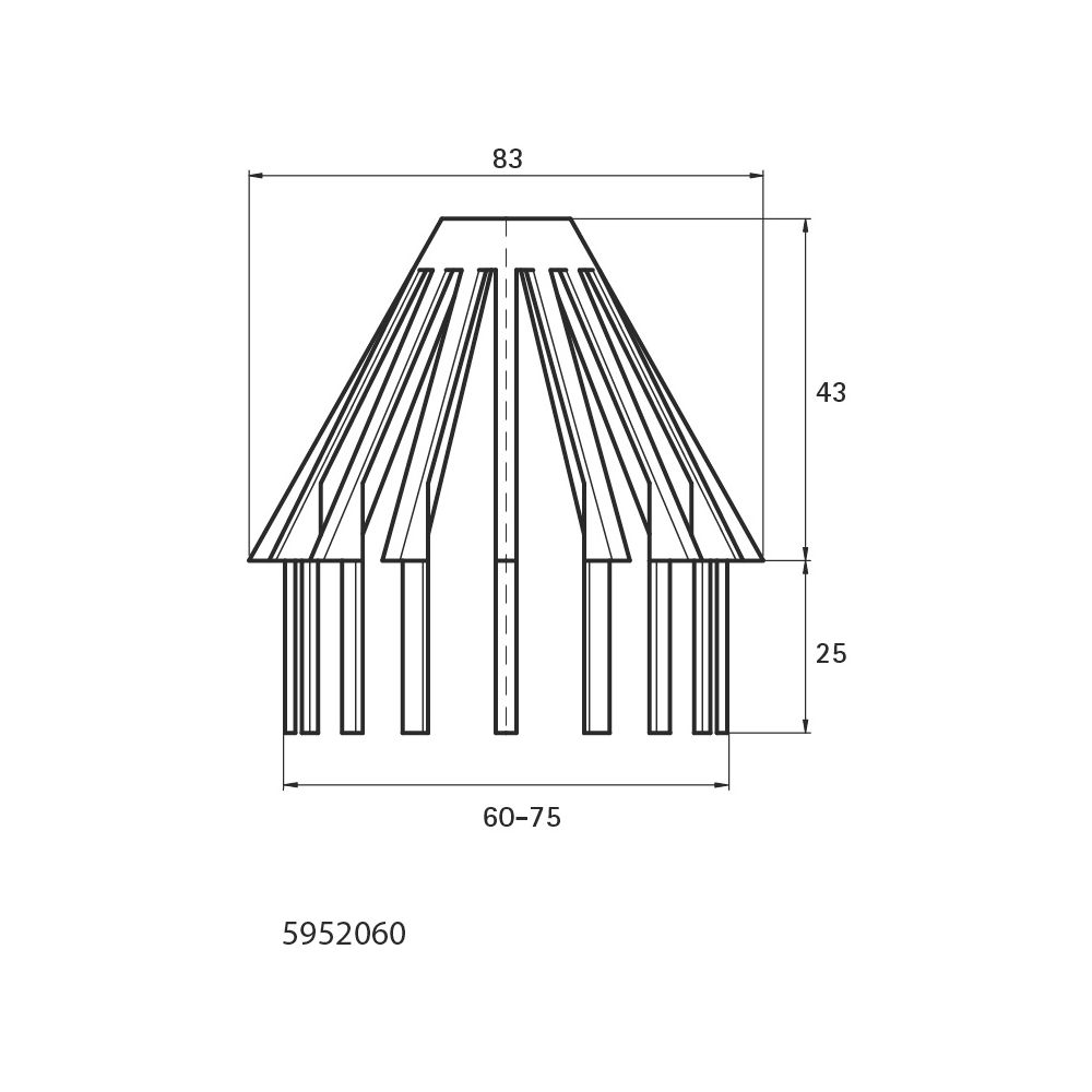 Walraven Laubfanggitter, 83x83x68mm für Rohrdurchmesser 60-75mm, Polypropylen, Grau R... WALRAVEN-5952060 8712993002764 (Abb. 4)