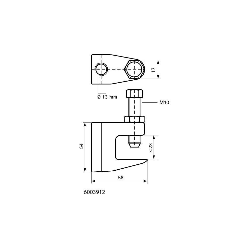 Walraven Trägerklammer Modell C, Dicke bis 26mm, Schraube M10 Durchgangsloch 13mm, Gu... WALRAVEN-6003912 8712993006106 (Abb. 4)
