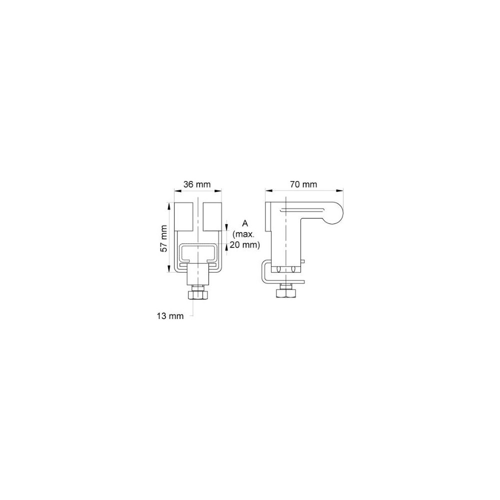 Walraven Trägerklammer M8, für Schienen 30x15mm und bis Flanschstärke 20mm, elektroly... WALRAVEN-6071000 8712993541843 (Abb. 4)
